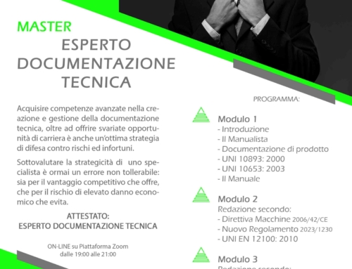 Master ESPERTO DOCUMENTAZIONE TECNICA – Ed. 03